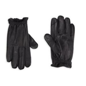 Calvin Klein Men's Black Leather Gloves Black Medium M